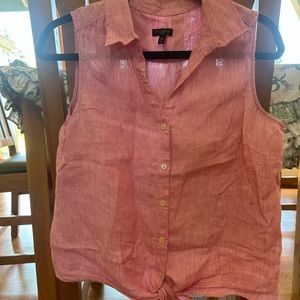 Linen women's button down top